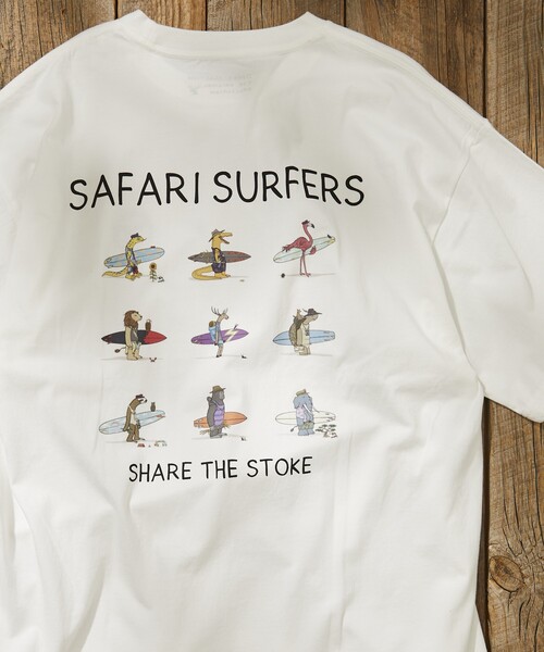 Jonas Claesson（ジョナスクレアッソン）の「JONAS CLAESSON/ジョナス クレアッソン Safari Surfers Short Sleeve Tee/サファリサーファーズ バックプリントTシャツ（Tシャツ/カットソー・メンズ・ブラック/ホワイト/ライトグレー/イエロー・LARGE/MEDIUM）」の18枚目の写真