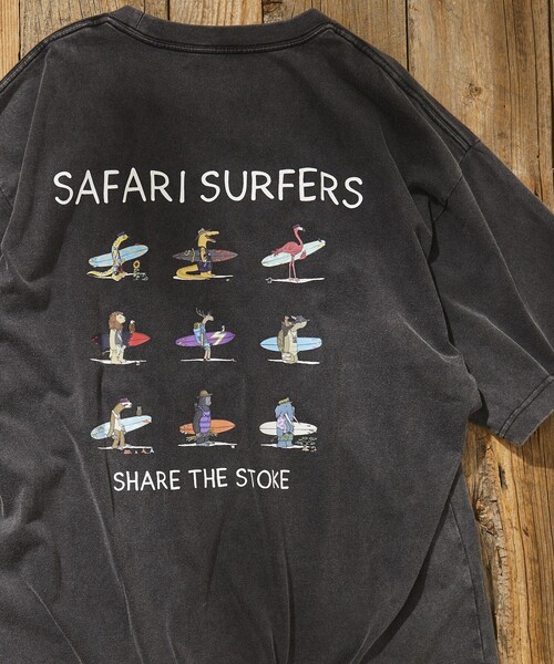 Jonas Claesson（ジョナスクレアッソン）の「JONAS CLAESSON/ジョナス クレアッソン Safari Surfers Short Sleeve Tee/サファリサーファーズ バックプリントTシャツ（Tシャツ/カットソー・メンズ・ブラック/ホワイト/ライトグレー/イエロー・LARGE/MEDIUM）」の20枚目の写真