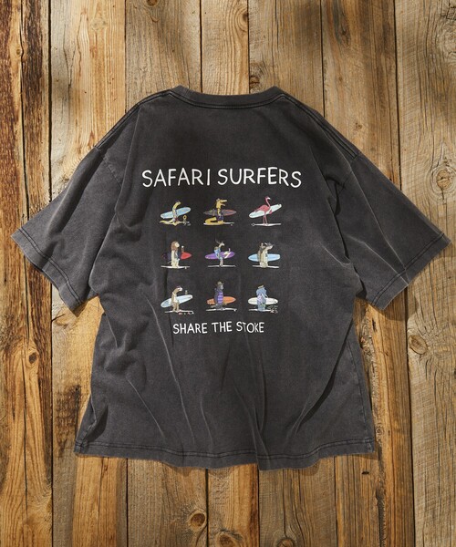 Jonas Claesson（ジョナスクレアッソン）の「JONAS CLAESSON/ジョナス クレアッソン Safari Surfers Short Sleeve Tee/サファリサーファーズ バックプリントTシャツ（Tシャツ/カットソー・メンズ・ブラック/ホワイト/ライトグレー/イエロー・LARGE/MEDIUM）」の21枚目の写真