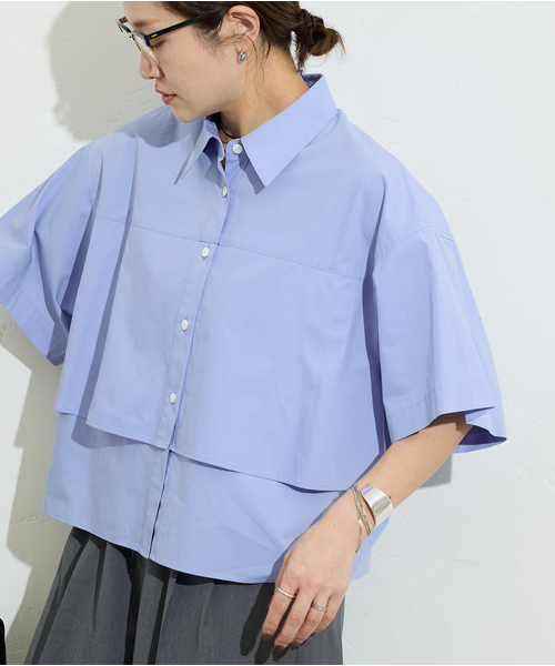 JOURNAL STANDARD(ジャーナルスタンダード)の「レイヤードライクハーフスリーブシャツ(シャツ/ブラウス・レディース・ホワイト/サックスブルー/ネイビー・FREE)」の19枚目の写真