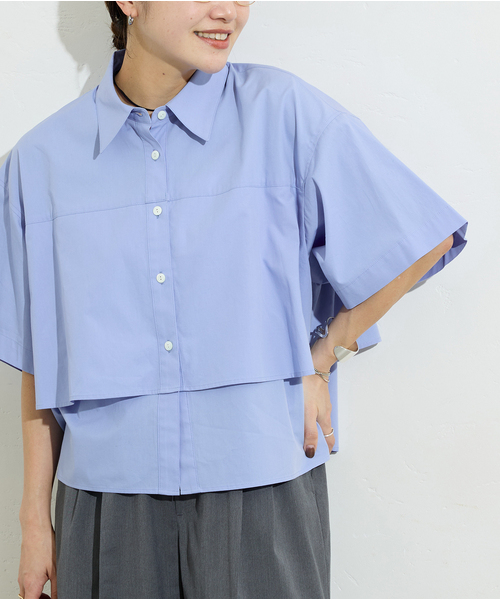 JOURNAL STANDARD(ジャーナルスタンダード)の「レイヤードライクハーフスリーブシャツ(シャツ/ブラウス・レディース・ホワイト/サックスブルー/ネイビー・FREE)」の21枚目の写真