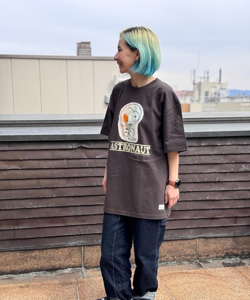 SNOOPY×OLD BETTY'S（スヌーピーカケルオールドベティーズ）の「スヌーピー【SNOOPY】organic cotton T-shirts(ASTRONAUT)（Tシャツ/カットソー・レディース・ダークネイビー/ブラック/オフホワイト・M/L/XL）」の12枚目の写真