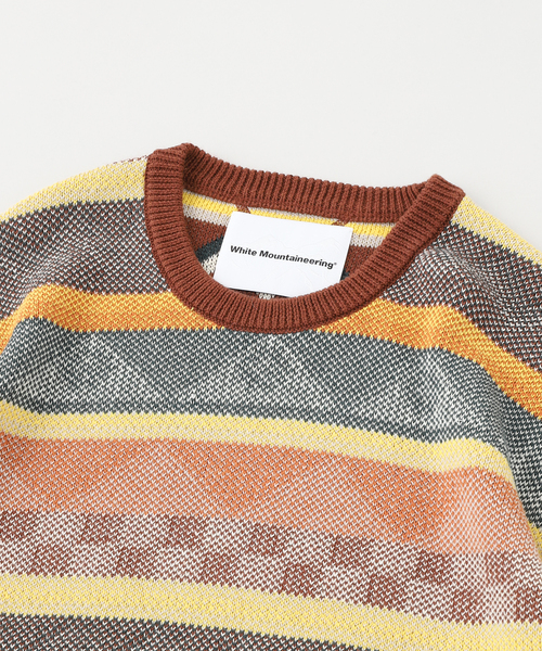WHITE MOUNTAINEERING（ホワイトマウンテニアリング）の「White Mountaineering(ホワイトマウンテニアリング) DOULBE JACQUARD KNIT PULLOVER（ニット/セーター・メンズ・ブラウン・1/2）」の3枚目の写真