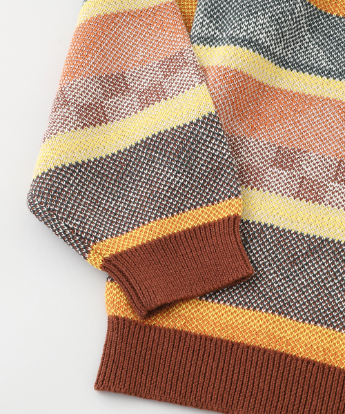 WHITE MOUNTAINEERING（ホワイトマウンテニアリング）の「White Mountaineering(ホワイトマウンテニアリング) DOULBE JACQUARD KNIT PULLOVER（ニット/セーター・メンズ・ブラウン・1/2）」の4枚目の写真