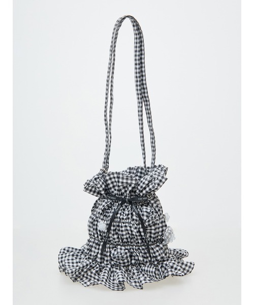 PINK HOUSE(ピンクハウス)の「gingham check shibori flower bag(ショルダーバッグ・レディース・ピンク/ブラック/ライトブルー・フリー)」の4枚目の写真