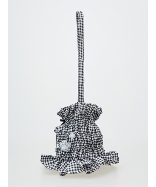 PINK HOUSE(ピンクハウス)の「gingham check shibori flower bag(ショルダーバッグ・レディース・ピンク/ブラック/ライトブルー・フリー)」の5枚目の写真