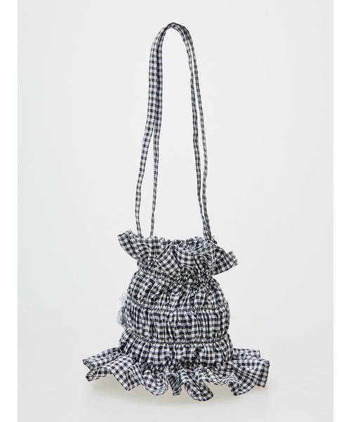 PINK HOUSE(ピンクハウス)の「gingham check shibori flower bag(ショルダーバッグ・レディース・ピンク/ブラック/ライトブルー・フリー)」の6枚目の写真