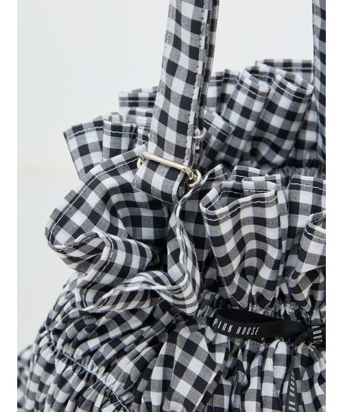 PINK HOUSE(ピンクハウス)の「gingham check shibori flower bag(ショルダーバッグ・レディース・ピンク/ブラック/ライトブルー・フリー)」の7枚目の写真