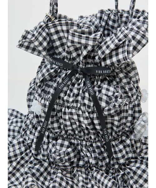 PINK HOUSE(ピンクハウス)の「gingham check shibori flower bag(ショルダーバッグ・レディース・ピンク/ブラック/ライトブルー・フリー)」の8枚目の写真