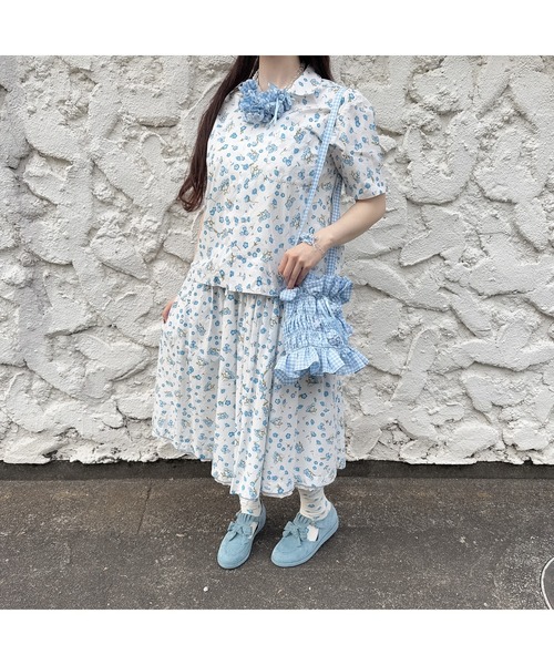 PINK HOUSE(ピンクハウス)の「gingham check shibori flower bag(ショルダーバッグ・レディース・ピンク/ブラック/ライトブルー・フリー)」の14枚目の写真