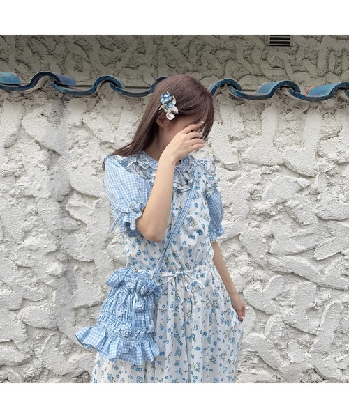 PINK HOUSE(ピンクハウス)の「gingham check shibori flower bag(ショルダーバッグ・レディース・ピンク/ブラック/ライトブルー・フリー)」の22枚目の写真