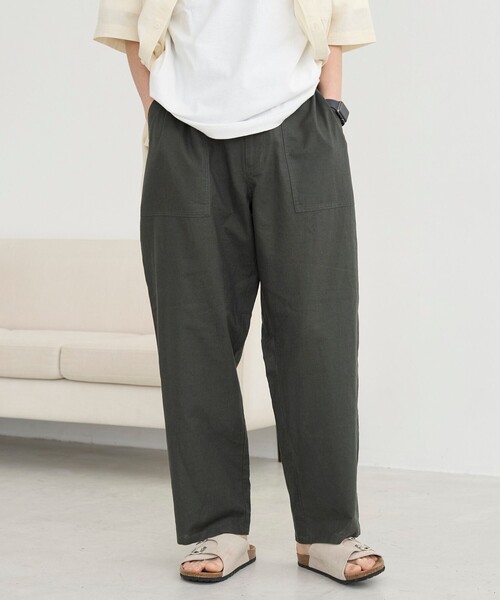 coen（コーエン）の「リネンコットンイージーパンツ（その他パンツ・メンズ・オリーブ/ダークグレー/ネイビー・S/M/L/XL）」の2枚目の写真