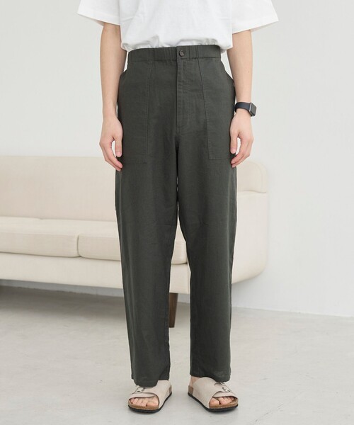 coen（コーエン）の「リネンコットンイージーパンツ（その他パンツ・メンズ・オリーブ/ダークグレー/ネイビー・S/M/L/XL）」の14枚目の写真