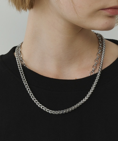 AFF AIVER（エイエフエフアイバー）の「AFF AIVER　サージカルキューブチェーンネックレス（ネックレス・メンズ・シルバー・MEDIUM/LARGE）」の2枚目の写真