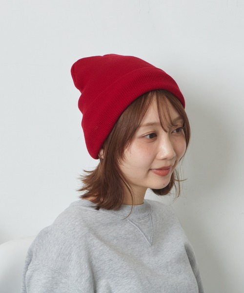 B.I.D.（ビーアイディー）の「《EK326/シンプルカラーニット帽/ニットキャップ（ニットキャップ/ビーニー・レディース・ブラック/レッド/ホワイト/ワインレッド/グリーン系/イエロー系/グレー/イエロー/オレンジ/ブルー・FREE）」の9枚目の写真