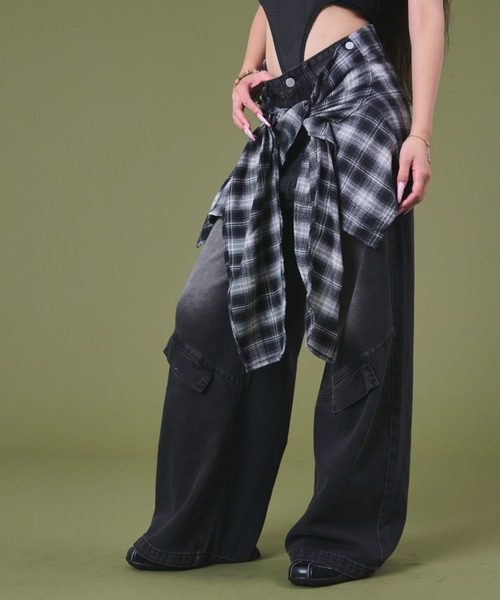 dispark（ディスパーク）の「DISPARK/フェイクシャツスリーブデニム（デニムパンツ・レディース・ブルー/ブラック/ブルー系その他2/ブラック系その他2・SMALL/MEDIUM）」の10枚目の写真