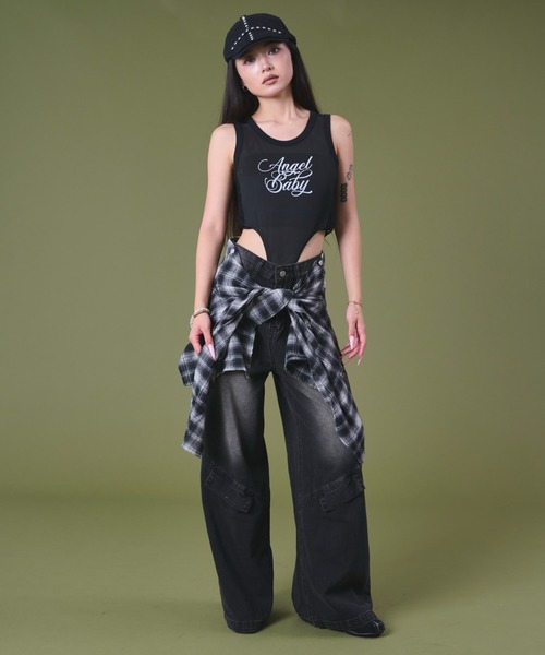 dispark（ディスパーク）の「DISPARK/フェイクシャツスリーブデニム（デニムパンツ・レディース・ブルー/ブラック/ブルー系その他2/ブラック系その他2・SMALL/MEDIUM）」の7枚目の写真