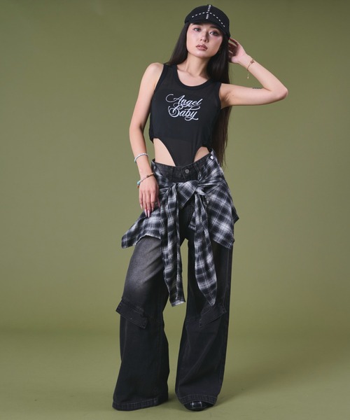 dispark（ディスパーク）の「DISPARK/フェイクシャツスリーブデニム（デニムパンツ・レディース・ブルー/ブラック/ブルー系その他2/ブラック系その他2・SMALL/MEDIUM）」の12枚目の写真