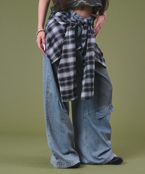 dispark（ディスパーク）の「DISPARK/フェイクシャツスリーブデニム（デニムパンツ・レディース・ブルー/ブラック/ブルー系その他2/ブラック系その他2・SMALL/MEDIUM）」の14枚目の写真