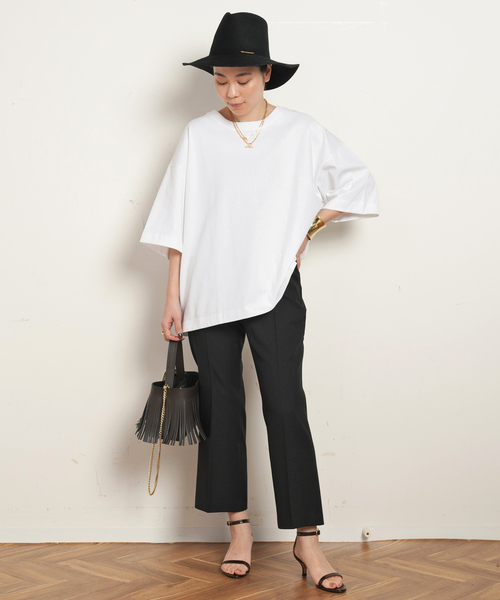 AP STUDIO(エーピーストゥディオ)の「【TEURN STUDIOS/ターンスタジオ】Oversized cotton t-shirt(Tシャツ/カットソー・レディース・ブラック/ホワイト・FREE)」の5枚目の写真