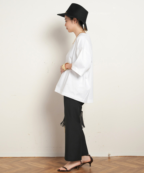 AP STUDIO(エーピーストゥディオ)の「【TEURN STUDIOS/ターンスタジオ】Oversized cotton t-shirt(Tシャツ/カットソー・レディース・ブラック/ホワイト・FREE)」の6枚目の写真