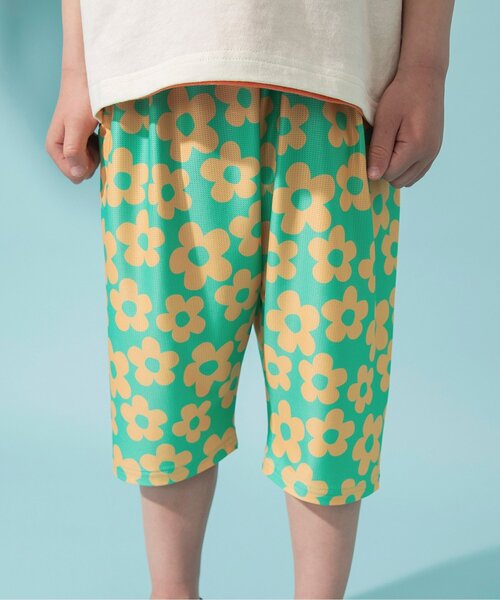 BREEZE(ブリーズ)の「【着心地さらっと】総柄サマーパンツ7分丈_サマーエール(その他パンツ・キッズ・ブルー/クリーム/オフホワイト/ブラック/エメラルド/グリーン/ピンク/ベージュ/ライトインディゴブルー/ミント/ネイビー・100/80/90/110/120/130)」の5枚目の写真
