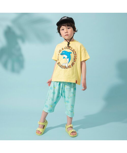 BREEZE(ブリーズ)の「【着心地さらっと】総柄サマーパンツ7分丈_サマーエール(その他パンツ・キッズ・ブルー/クリーム/オフホワイト/ブラック/エメラルド/グリーン/ピンク/ベージュ/ライトインディゴブルー/ミント/ネイビー・100/80/90/110/120/130)」の15枚目の写真