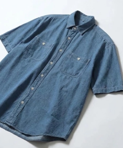 MARUKAWA(マルカワ)の「2026SS DENIM WORK SHIRTS デニム S/S ワークシャツ レディース メンズ(シャツ/ブラウス・メンズ・ネイビー/サックスブルー・LL/M/L)」の3枚目の写真