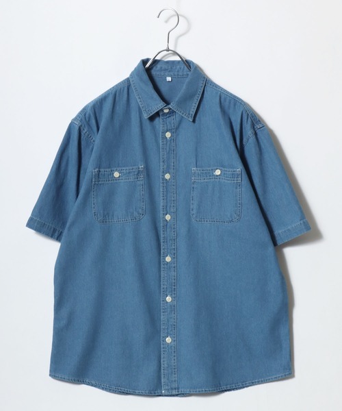 MARUKAWA(マルカワ)の「2026SS DENIM WORK SHIRTS デニム S/S ワークシャツ レディース メンズ(シャツ/ブラウス・メンズ・ネイビー/サックスブルー・LL/M/L)」の3枚目の写真