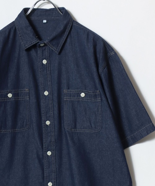MARUKAWA(マルカワ)の「2026SS DENIM WORK SHIRTS デニム S/S ワークシャツ レディース メンズ(シャツ/ブラウス・メンズ・ネイビー/サックスブルー・LL/M/L)」の7枚目の写真