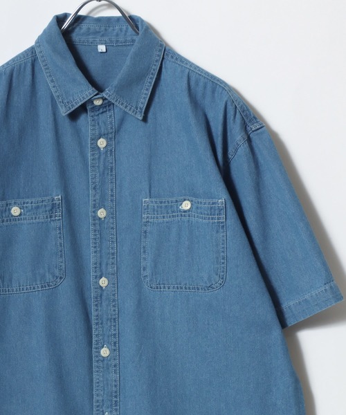 MARUKAWA(マルカワ)の「2026SS DENIM WORK SHIRTS デニム S/S ワークシャツ レディース メンズ(シャツ/ブラウス・メンズ・ネイビー/サックスブルー・LL/M/L)」の8枚目の写真