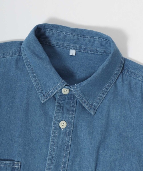 MARUKAWA(マルカワ)の「2026SS DENIM WORK SHIRTS デニム S/S ワークシャツ レディース メンズ(シャツ/ブラウス・メンズ・ネイビー/サックスブルー・LL/M/L)」の9枚目の写真