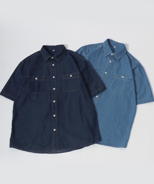MARUKAWA(マルカワ)の「2026SS DENIM WORK SHIRTS デニム S/S ワークシャツ レディース メンズ(シャツ/ブラウス・メンズ・ネイビー/サックスブルー・LL/M/L)」の14枚目の写真