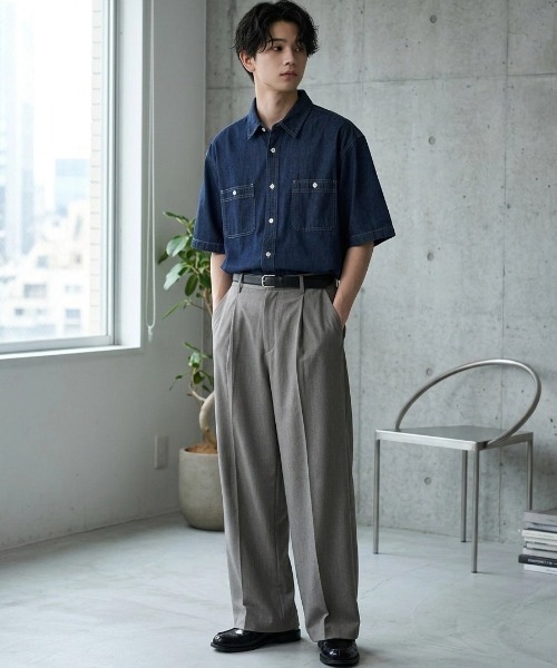 MARUKAWA(マルカワ)の「2026SS DENIM WORK SHIRTS デニム S/S ワークシャツ レディース メンズ(シャツ/ブラウス・メンズ・ネイビー/サックスブルー・LL/M/L)」の18枚目の写真