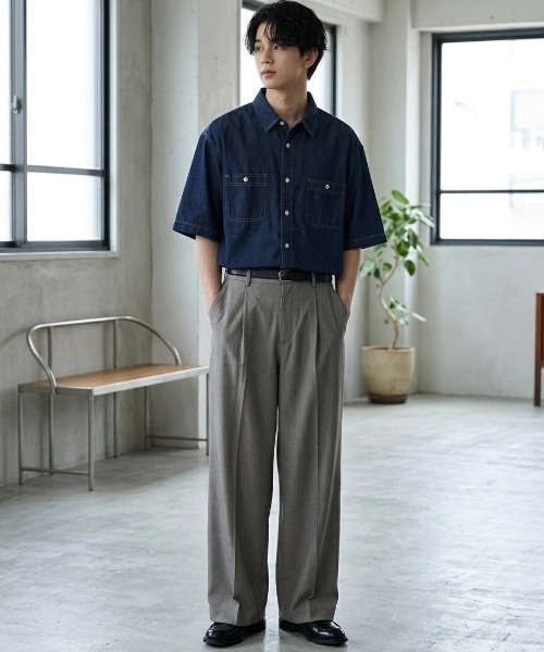 MARUKAWA(マルカワ)の「2026SS DENIM WORK SHIRTS デニム S/S ワークシャツ レディース メンズ(シャツ/ブラウス・メンズ・ネイビー/サックスブルー・LL/M/L)」の17枚目の写真