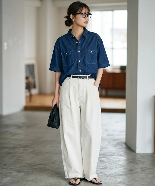 MARUKAWA(マルカワ)の「2026SS DENIM WORK SHIRTS デニム S/S ワークシャツ レディース メンズ(シャツ/ブラウス・メンズ・ネイビー/サックスブルー・LL/M/L)」の21枚目の写真