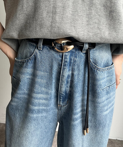 DouDou（ドゥドゥ）の「変形バックルコードベルト（ベルト・レディース・ブラック/ブラウン/モカ・FREE）」の4枚目の写真