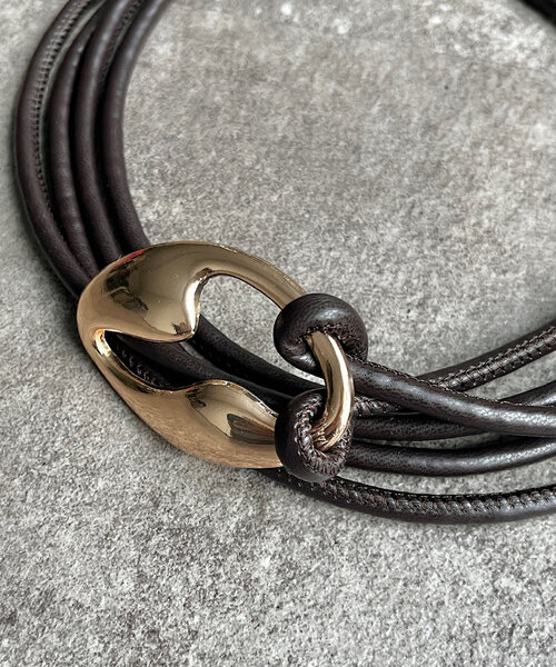 DouDou（ドゥドゥ）の「変形バックルコードベルト（ベルト・レディース・ブラック/ブラウン/モカ・FREE）」の7枚目の写真