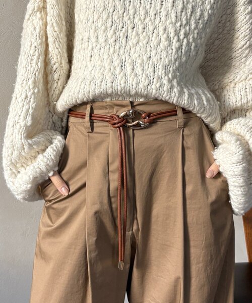 DouDou（ドゥドゥ）の「変形バックルコードベルト（ベルト・レディース・ブラック/ブラウン/モカ・FREE）」の9枚目の写真