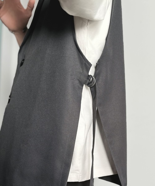 Classical Origin(クラシカルオリジン)の「【Classical Origin】「日常をアップデート。」ピークドラペル仕様エレガントセミロングベスト/Peak Lapel Elegant Semi-Long Vest(ベスト・メンズ・ブラック/チャコールグレー・SMALL/LARGE/MEDIUM)」の6枚目の写真