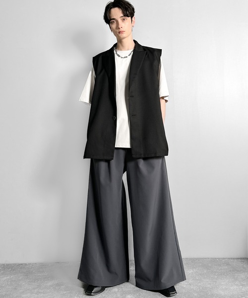 Classical Origin(クラシカルオリジン)の「【Classical Origin】「日常をアップデート。」ピークドラペル仕様エレガントセミロングベスト/Peak Lapel Elegant Semi-Long Vest(ベスト・メンズ・ブラック/チャコールグレー・SMALL/LARGE/MEDIUM)」の13枚目の写真
