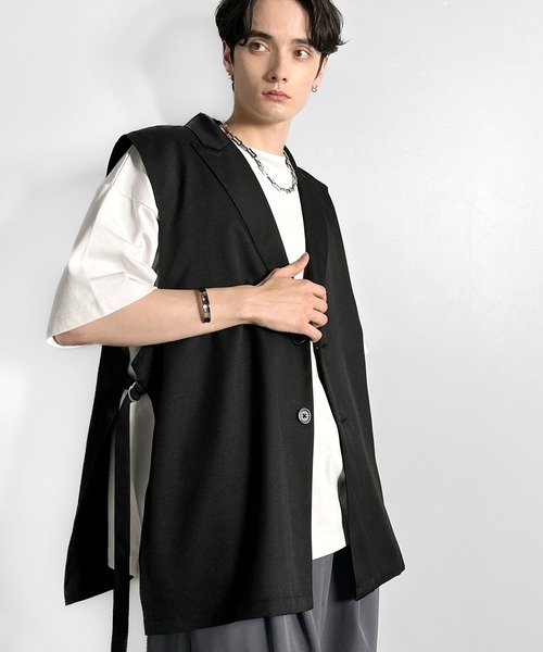 Classical Origin(クラシカルオリジン)の「【Classical Origin】「日常をアップデート。」ピークドラペル仕様エレガントセミロングベスト/Peak Lapel Elegant Semi-Long Vest(ベスト・メンズ・ブラック/チャコールグレー・SMALL/LARGE/MEDIUM)」の11枚目の写真