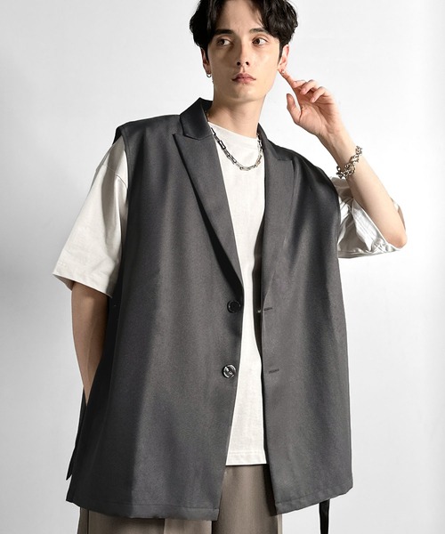 Classical Origin(クラシカルオリジン)の「【Classical Origin】「日常をアップデート。」ピークドラペル仕様エレガントセミロングベスト/Peak Lapel Elegant Semi-Long Vest(ベスト・メンズ・ブラック/チャコールグレー・SMALL/LARGE/MEDIUM)」の17枚目の写真