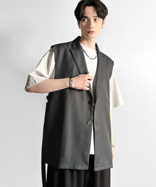 Classical Origin(クラシカルオリジン)の「【Classical Origin】「日常をアップデート。」ピークドラペル仕様エレガントセミロングベスト/Peak Lapel Elegant Semi-Long Vest(ベスト・メンズ・ブラック/チャコールグレー・SMALL/LARGE/MEDIUM)」の20枚目の写真