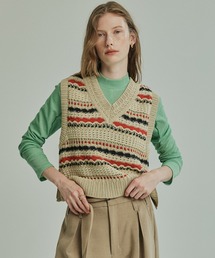 PUBLIC TOKYO シャーリングドロストベスト ベージュ PUBLIC TOKYO ベスト ジレ シャーリングドロストベスト