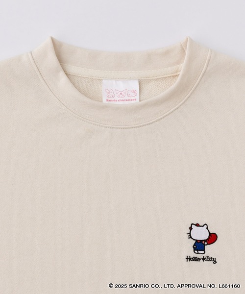 sanrio（サンリオ）の「【Sanrio】サンリオ 別注セットアップ キティ/マイメロ/クロミ ワンポイント刺繍 半袖プルオーバースウェット＆ショートパンツ（ルームウェア/パジャマ・レディース・オートミール/スミクロ/ピンク/オフホワイト・L/M）」の12枚目の写真