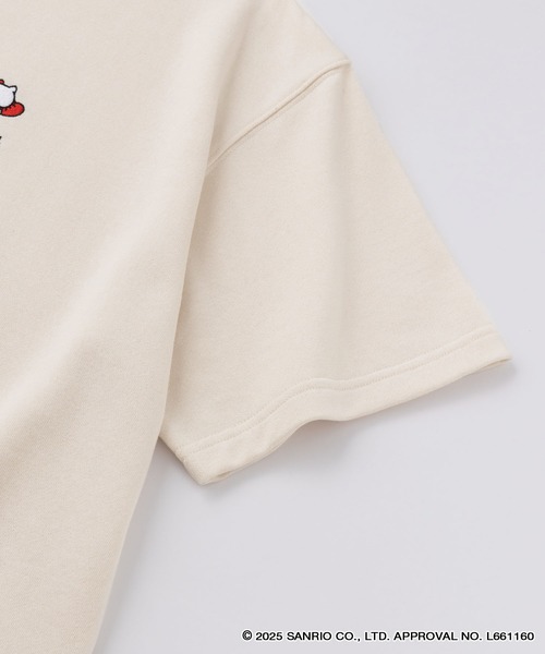 sanrio（サンリオ）の「【Sanrio】サンリオ 別注セットアップ キティ/マイメロ/クロミ ワンポイント刺繍 半袖プルオーバースウェット＆ショートパンツ（ルームウェア/パジャマ・レディース・オートミール/スミクロ/ピンク/オフホワイト・L/M）」の14枚目の写真