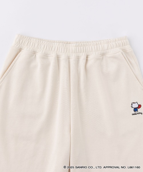 sanrio（サンリオ）の「【Sanrio】サンリオ 別注セットアップ キティ/マイメロ/クロミ ワンポイント刺繍 半袖プルオーバースウェット＆ショートパンツ（ルームウェア/パジャマ・レディース・オートミール/スミクロ/ピンク/オフホワイト・L/M）」の16枚目の写真