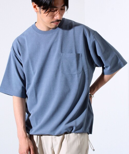 GLOSTER(グロスター)の「”速乾性・ストレッチ性・抗ピリング性・耐洗濯性” PERFECTEX ハイツイスト カノコTシャツ(Tシャツ/カットソー・メンズ・ネイビー/グレイッシュブルー/チャコールグレー・S/M/L)」の1枚目の写真