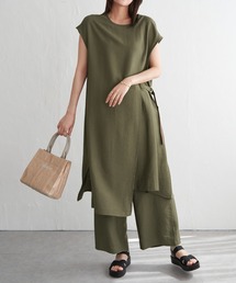 【2点セット】冷感スラブワンピースセットアップ